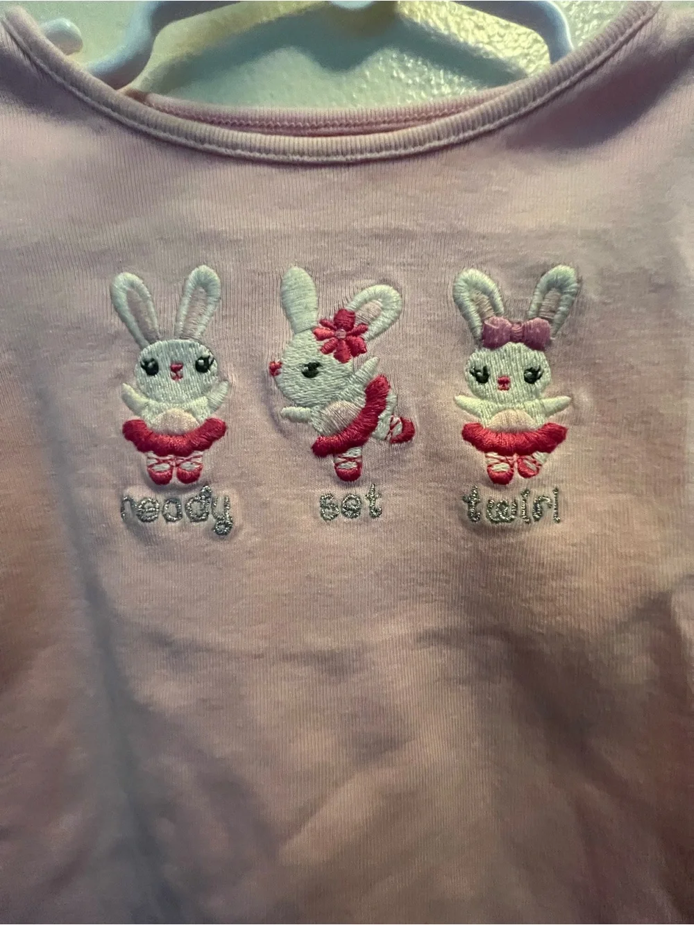 Gymboree Pink Bunny Ballerina Embroidered Long Sleeve Top Size 6-12 months